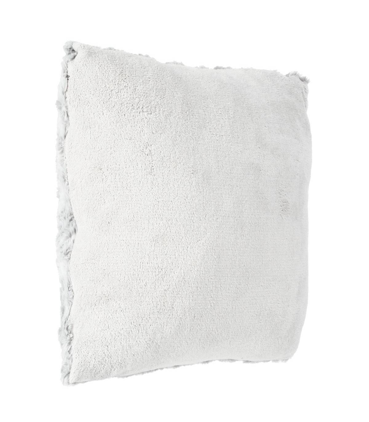Coussin déhoussable en Fourrure Bouclée Gris clair  45 x 45 cm - Imagen 2