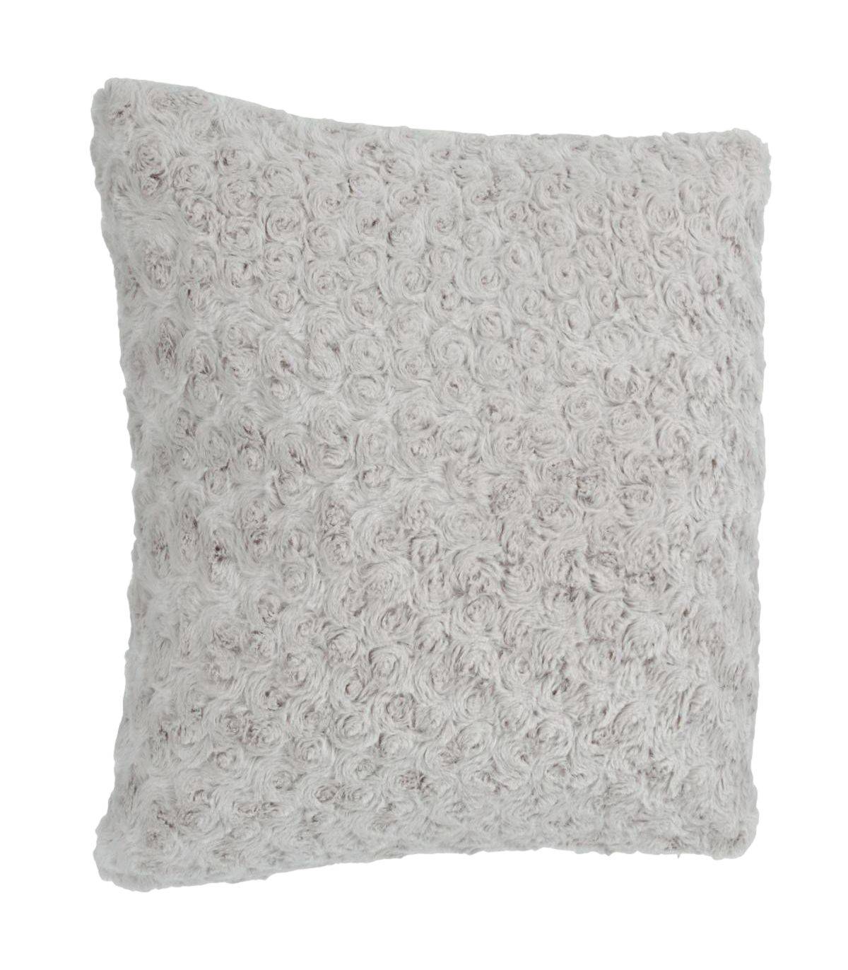 Coussin déhoussable en Fourrure Bouclée Gris clair  45 x 45 cm - Imagen 1