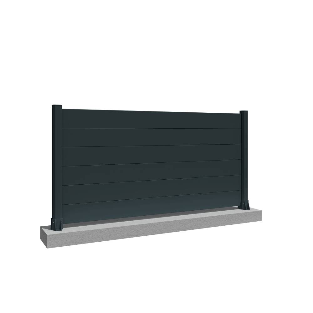 Intersun - Clôture ranch panneau plein 7 lames L 1911 x H 1115 mm (Gris Anthracite) - INTERSUN - Imagen 1