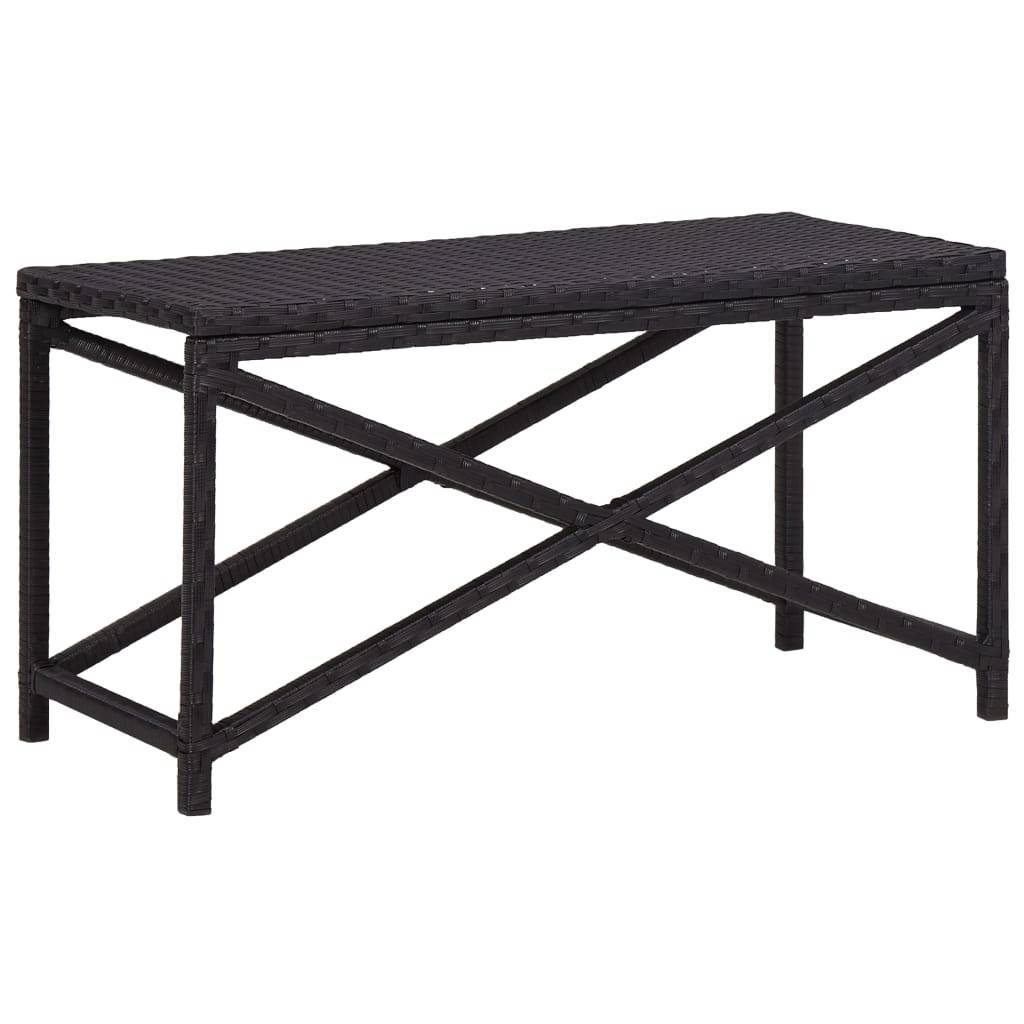 Helloshop26 - Banc de jardin meuble de patio d'extérieur terrasse 80 x 40 x 43 cm résine tressée noir - Imagen 1