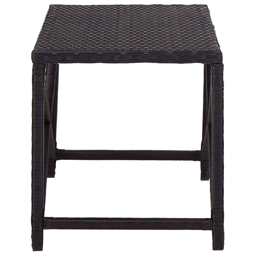 Helloshop26 - Banc de jardin meuble de patio d'extérieur terrasse 80 x 40 x 43 cm résine tressée noir - Imagen 3