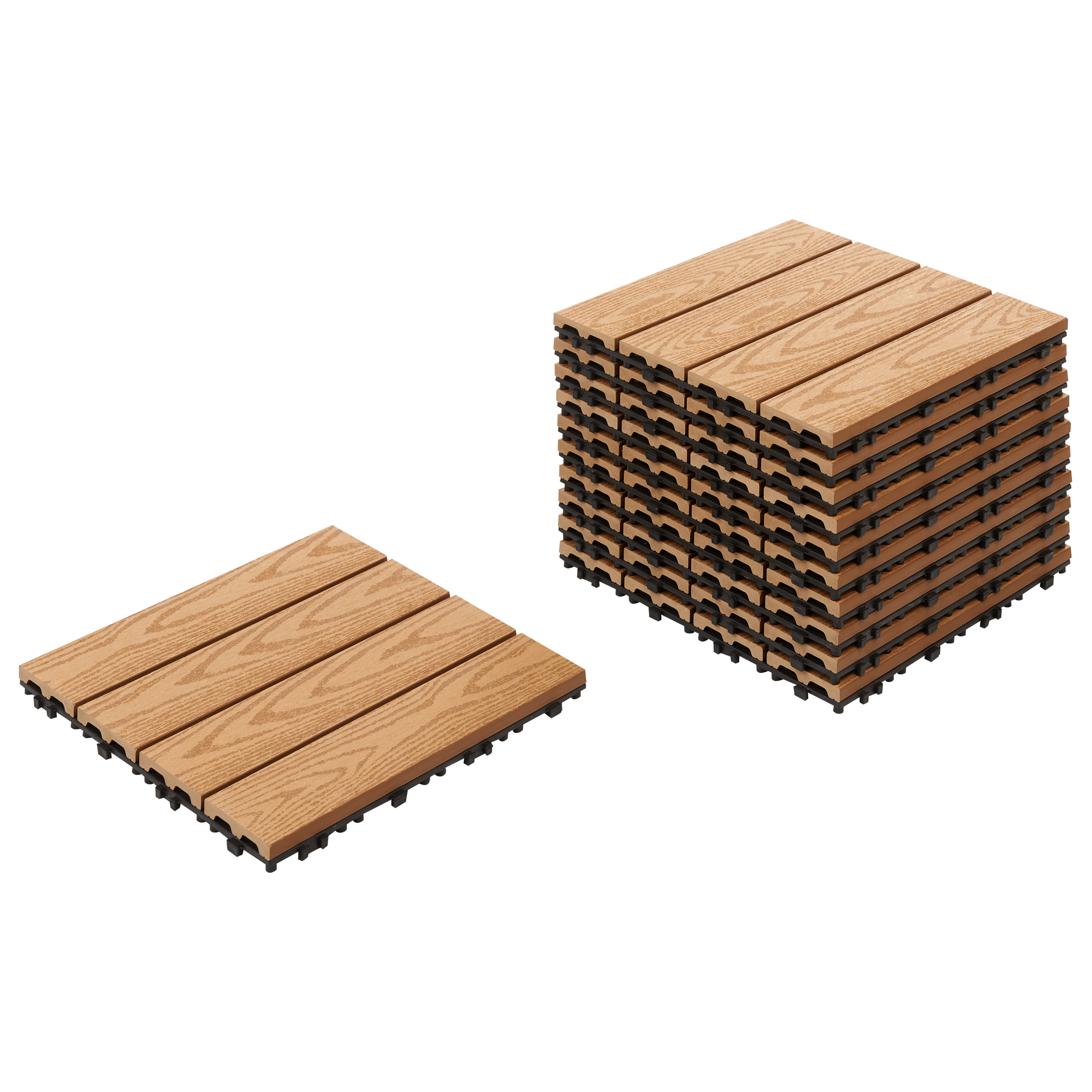 Caillebotis Composite bois-plastique (WPC) Marron clair ATESSA - Beliani - Image 1