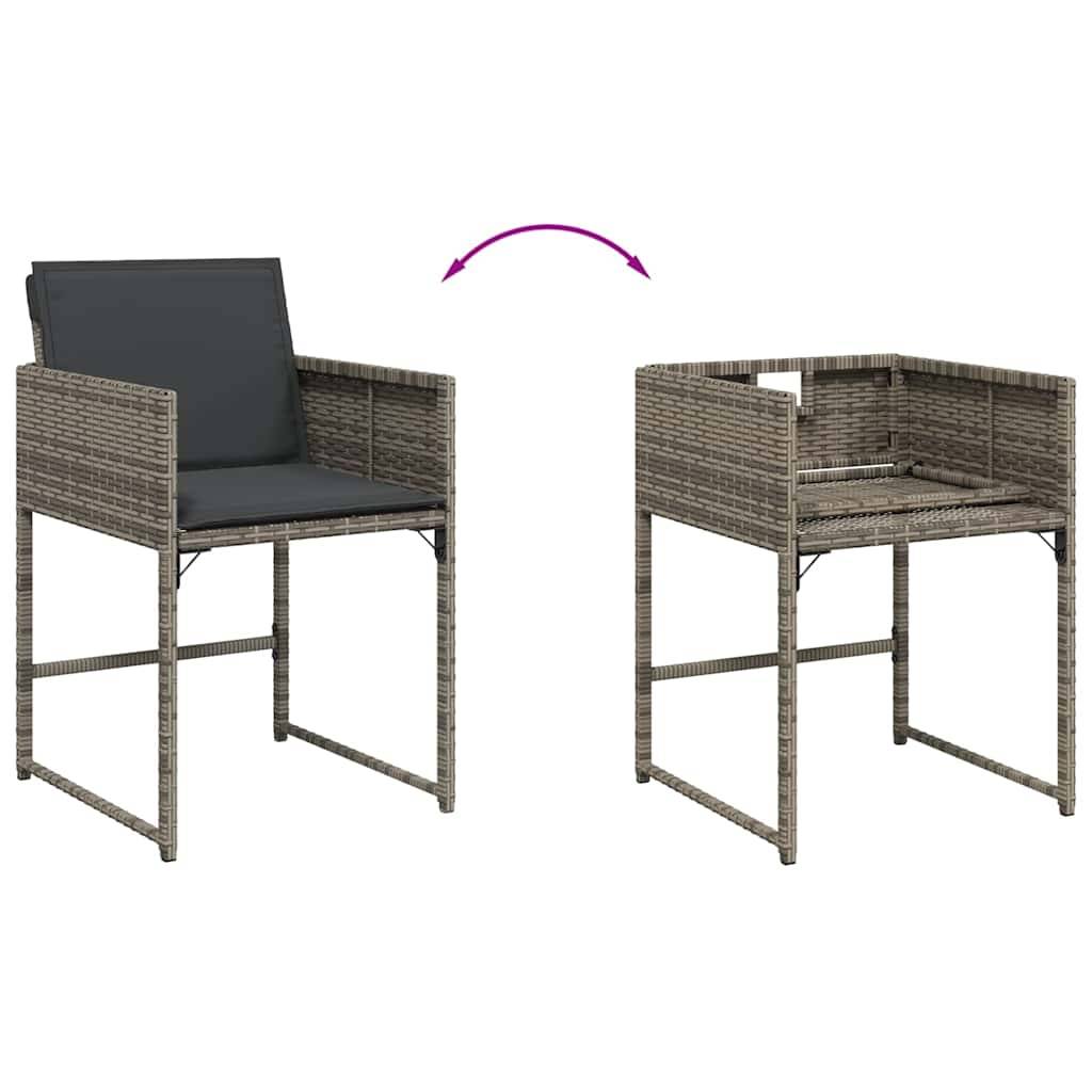 Salon de Jardin 8 Personnes Résine Tressée Rangement Compact Table Bois Acacia Gris – ComfortXL Outdoor Living - Image 7