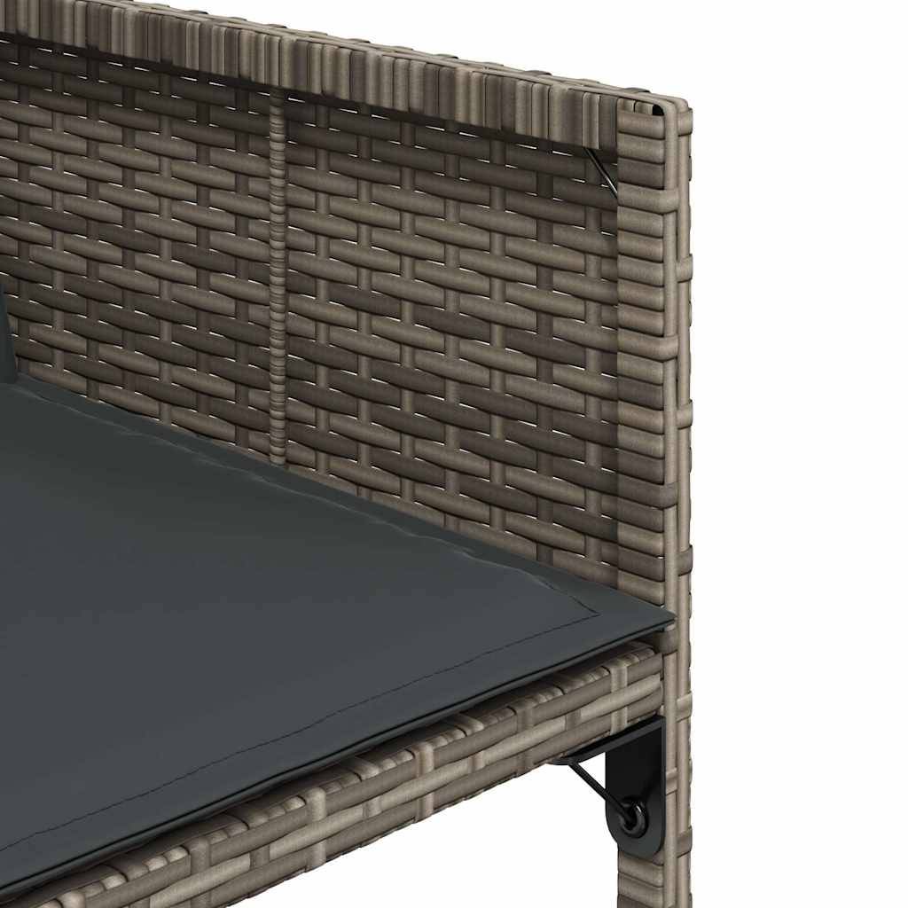 Salon de Jardin 8 Personnes Résine Tressée Rangement Compact Table Bois Acacia Gris – ComfortXL Outdoor Living - Image 6