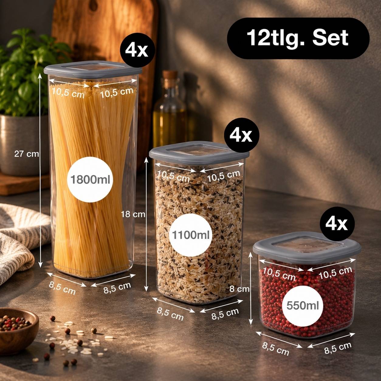 Boîtes de Rangement Alimentaire Empilables avec Couvercle Hermétique Étanche - Image 2