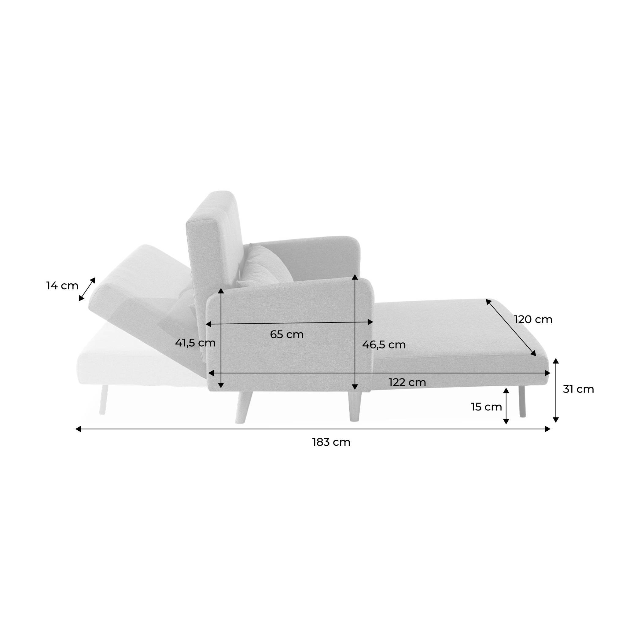 sweeek - Canapé convertible en tissu - Panam - 2 places scandinave. pieds bois foncé. gris foncé. banquette. dossier inclinable | sweeek - Image 5