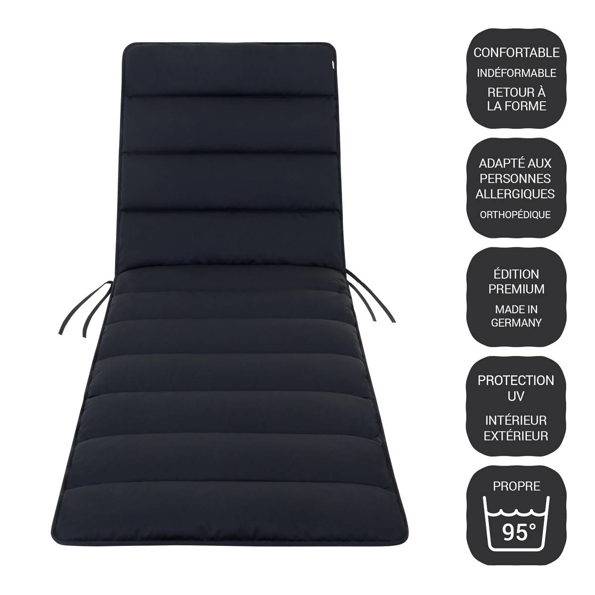 Coussin de Transat FlAIR - bleu - 200x70cm - Image 1