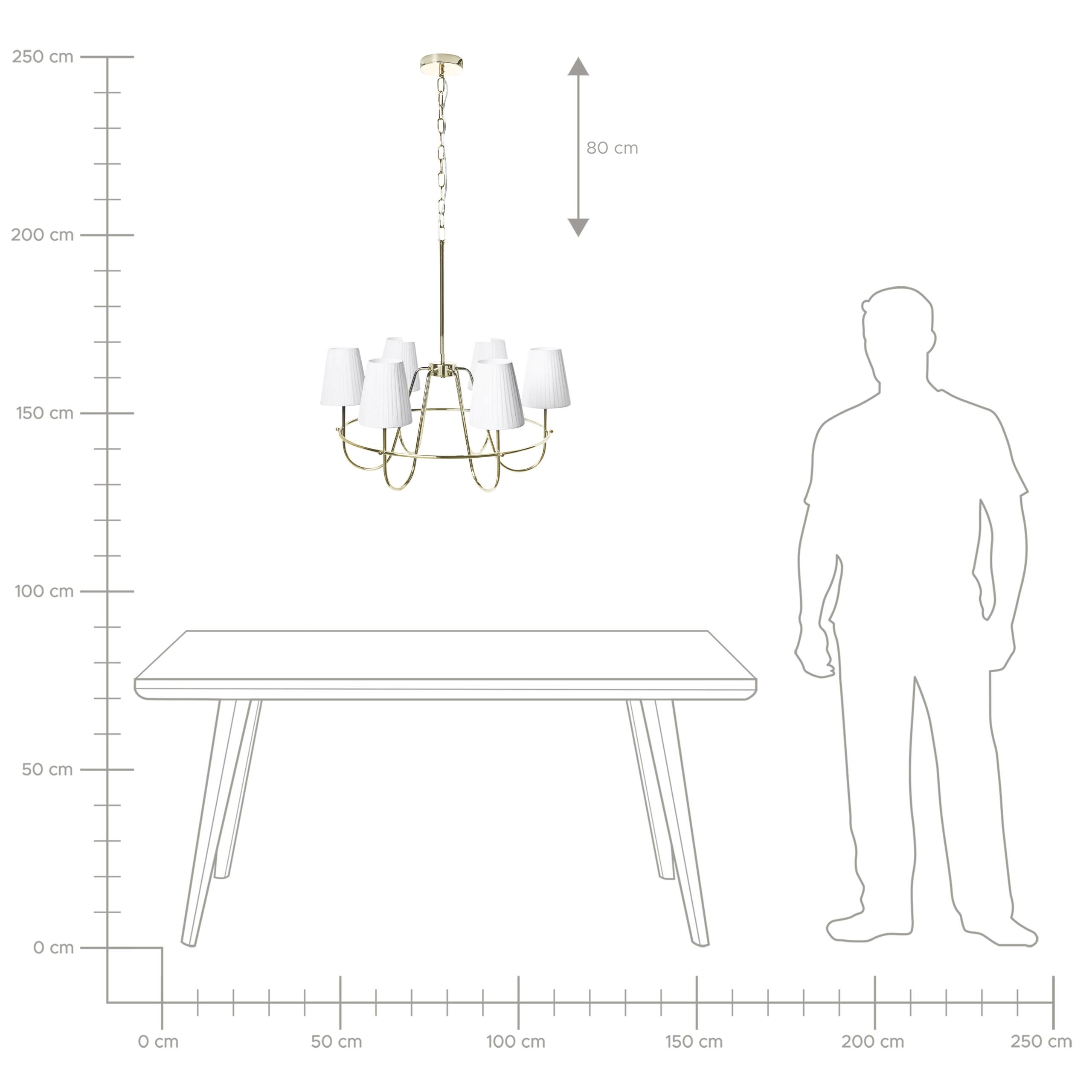 Beliani - Lampe suspension Métal Doré YAMETHIN - 71x71x145- Beliani - Image 9
