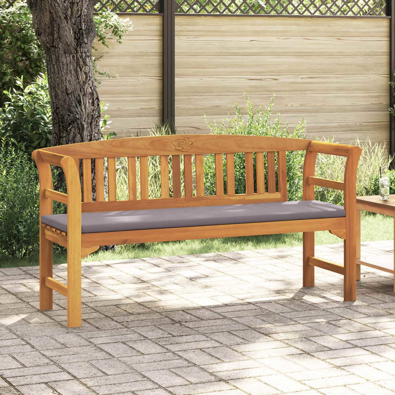 PANGIVO - Banc de jardin bois d'acacia naturels 157 x 46 x 82.5 cm, Poids:17.8kg - PANGIVO - Image 1