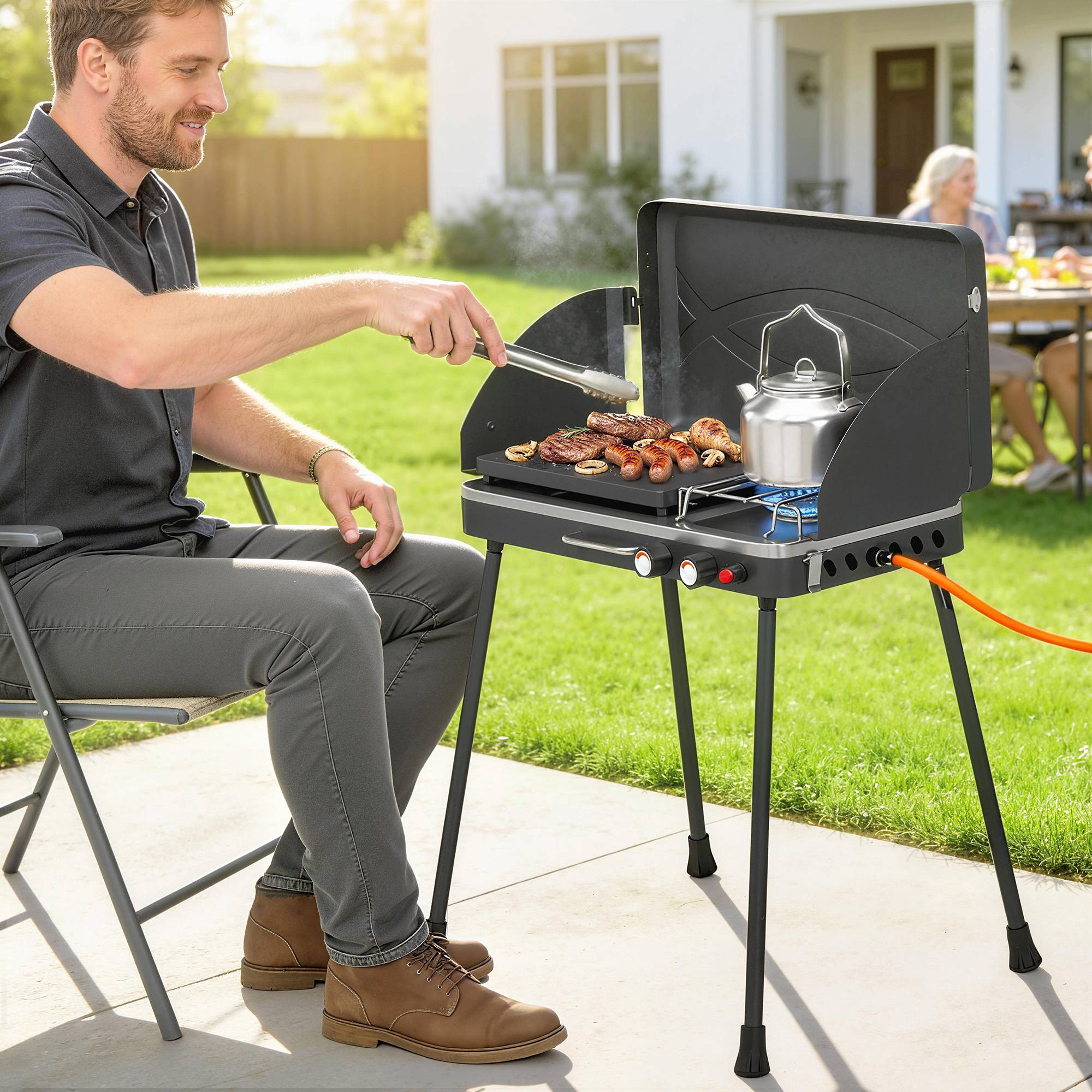 PANGIVO - Barbecue à gaz acier noir 61 x 47 x 88 cm - PANGIVO - Image 3