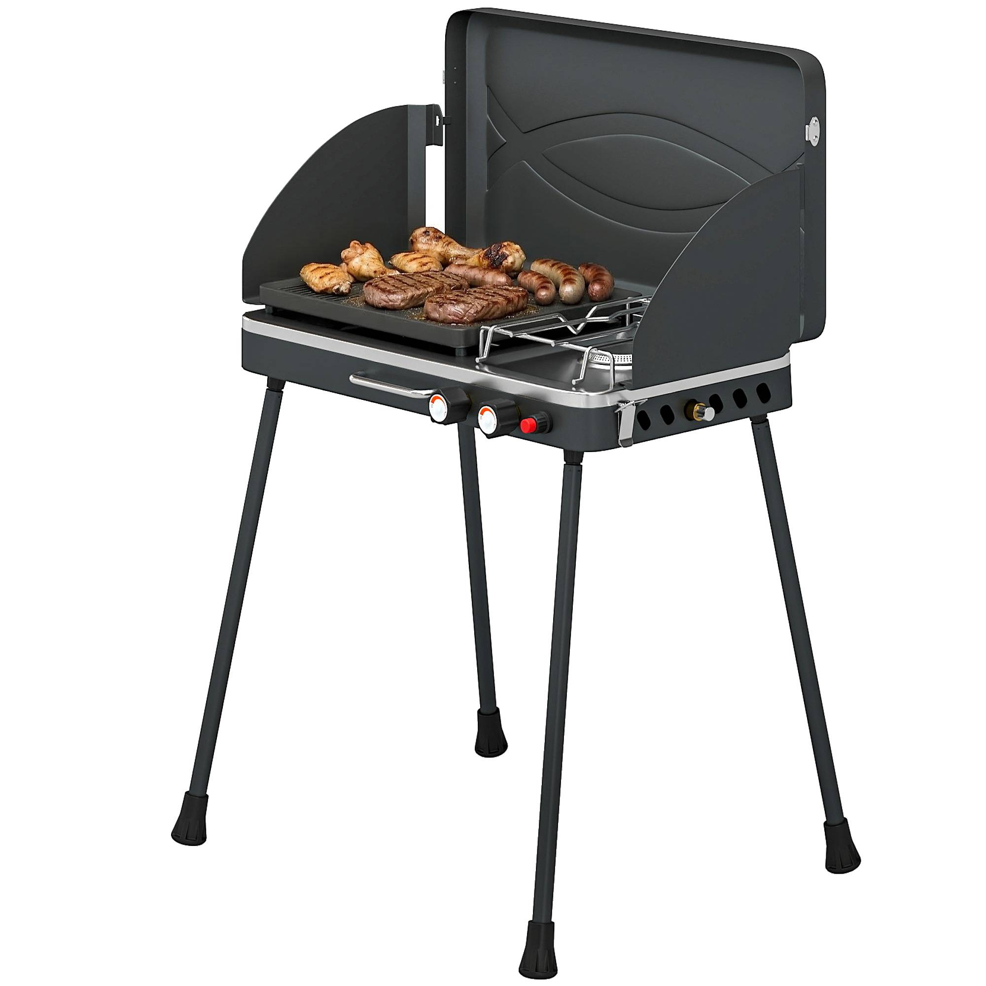 PANGIVO - Barbecue à gaz acier noir 61 x 47 x 88 cm - PANGIVO - Image 2