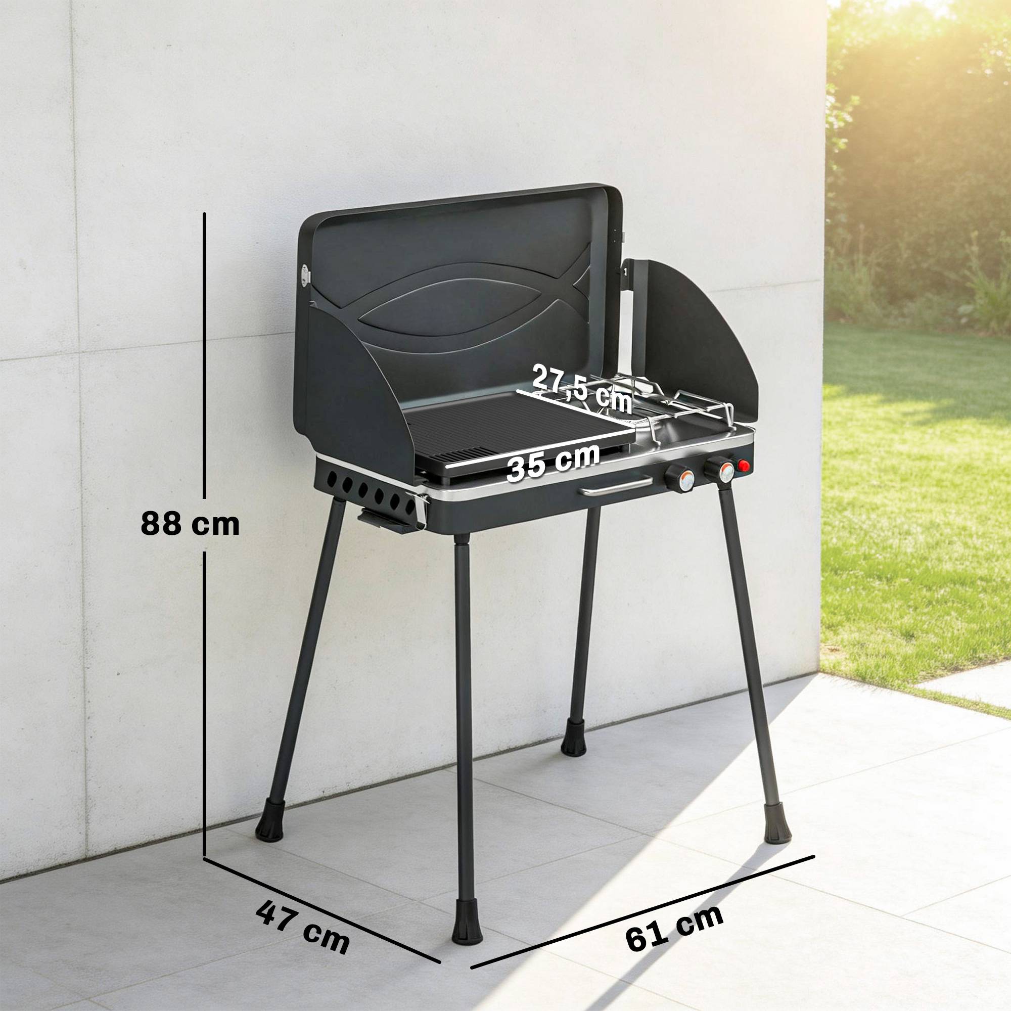 PANGIVO - Barbecue à gaz acier noir 61 x 47 x 88 cm - PANGIVO - Image 5