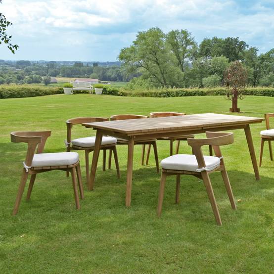 Table extensible rectangulaire teck Flora 180/240 x 100 cm - TECK'Attitude - Imagen 4
