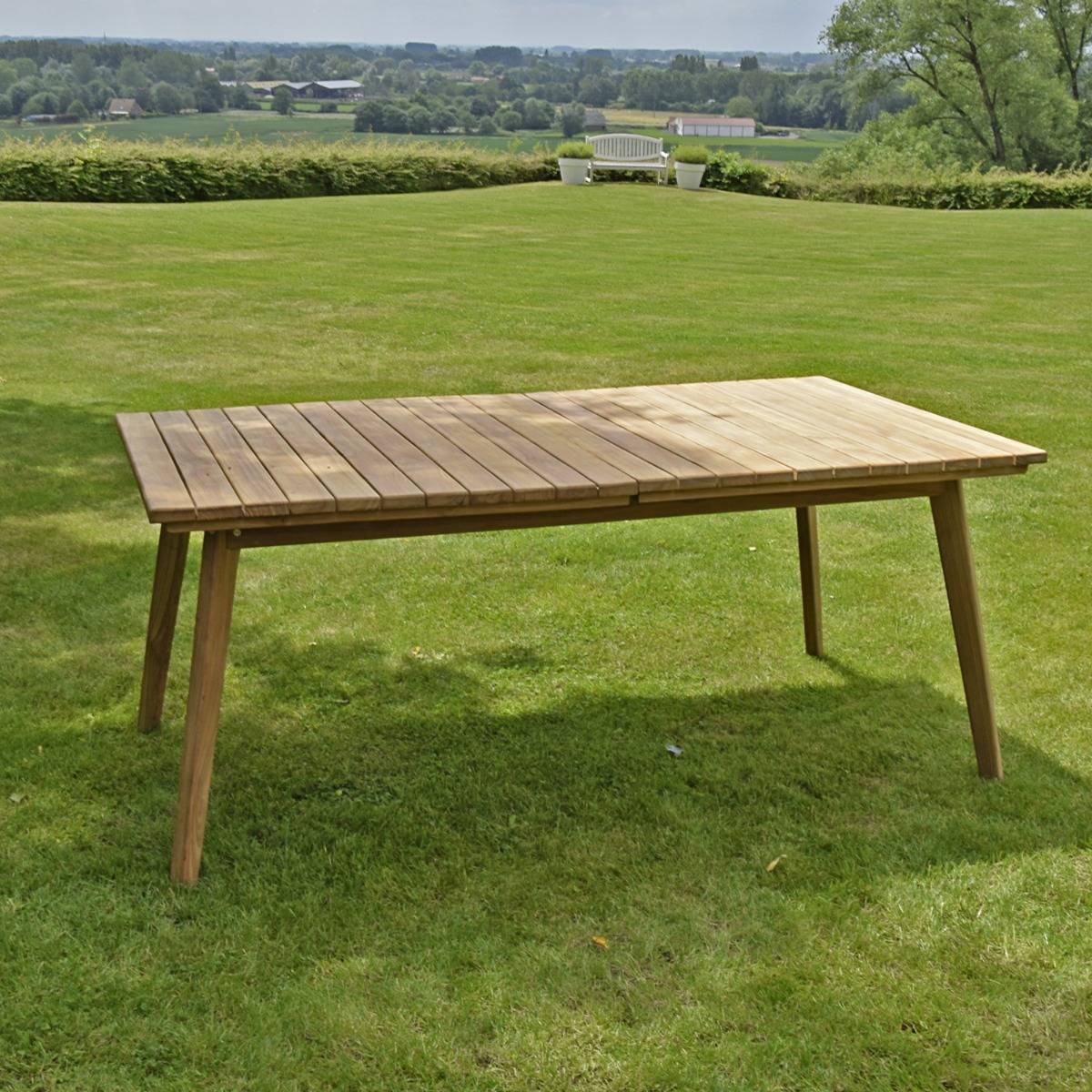 Table extensible rectangulaire teck Flora 180/240 x 100 cm - TECK'Attitude - Imagen 3