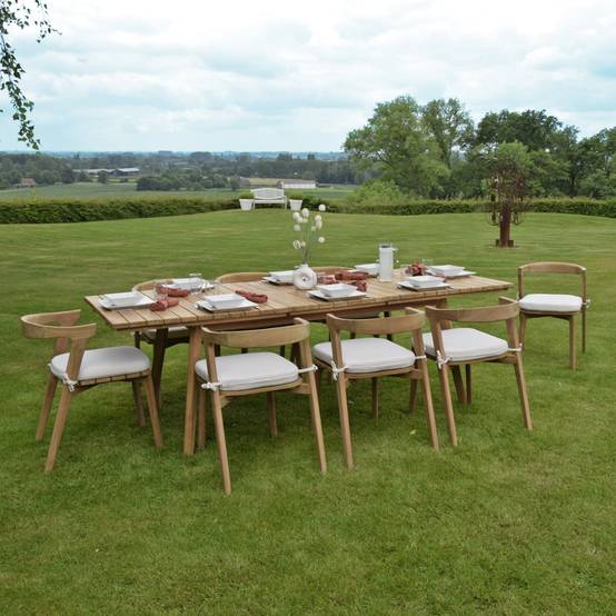 Table extensible rectangulaire teck Flora 180/240 x 100 cm - TECK'Attitude - Imagen 5