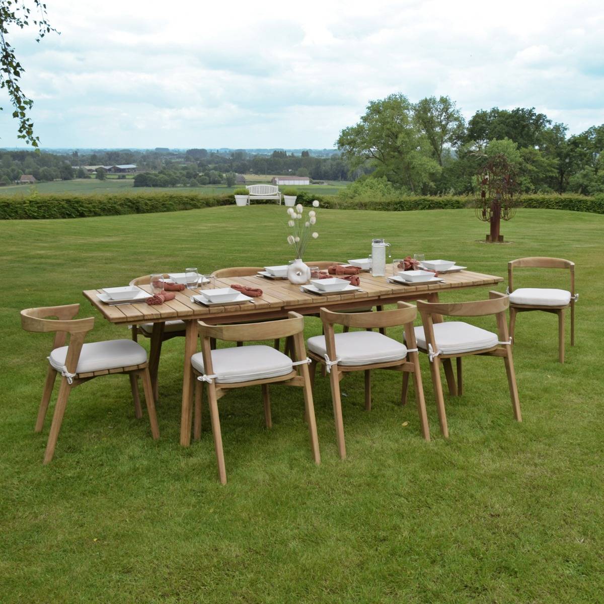 Table extensible rectangulaire teck Flora 180/240 x 100 cm - TECK'Attitude - Imagen 5