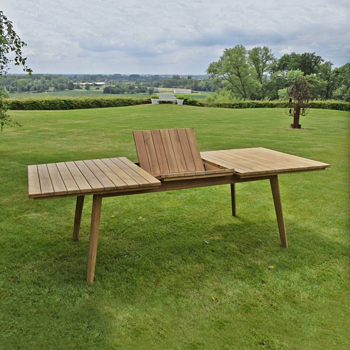 Table extensible rectangulaire teck Flora 180/240 x 100 cm - TECK'Attitude - Imagen 2