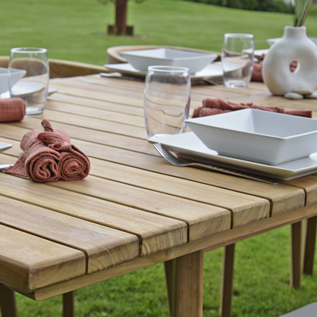 Table extensible rectangulaire teck Flora 180/240 x 100 cm - TECK'Attitude - Imagen 6