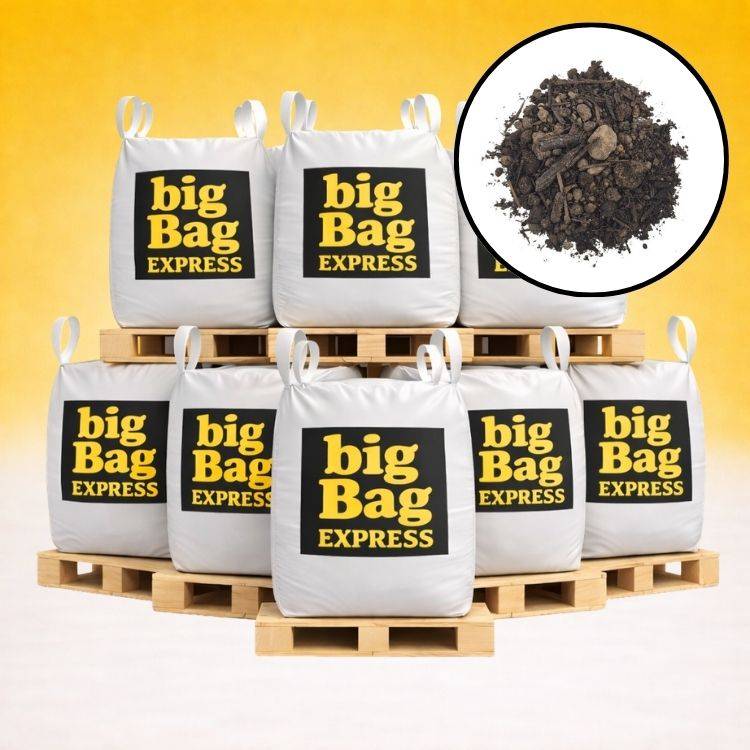 BIG BAG EXPRESS - PACK 8 X BIG BAG de 1m3 (+/- 9,6T) Terre Criblée Amendée Compostée à 25% - Livraison PREMIUM