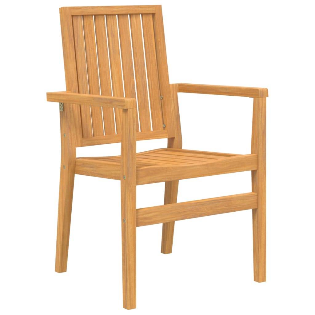Chaises de jardin empilables bois teck 56.5 x 57.5 x 91 cm - PANGIVO - Image 3