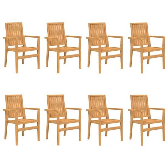 Chaises de jardin empilables bois teck 56.5 x 57.5 x 91 cm - PANGIVO - Image 2