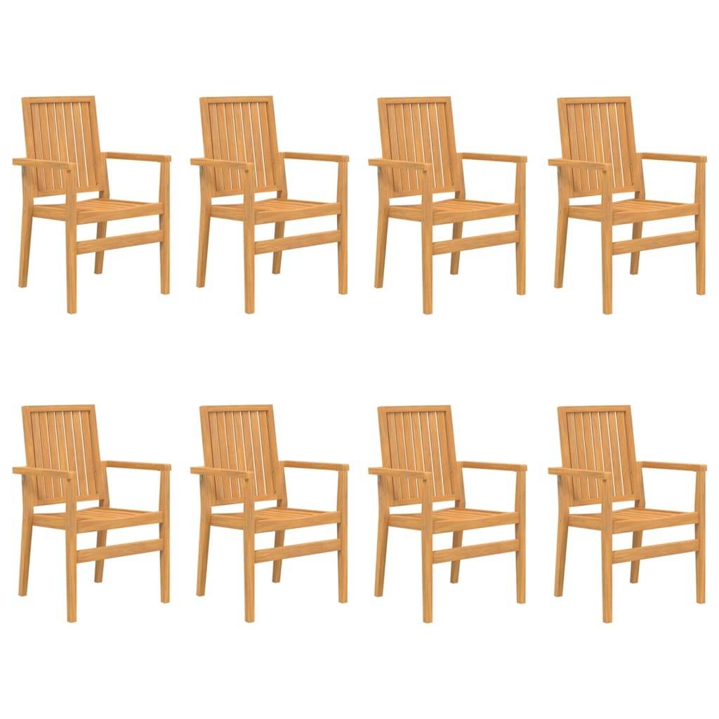 Chaises de jardin empilables bois teck 56.5 x 57.5 x 91 cm - PANGIVO - Image 2
