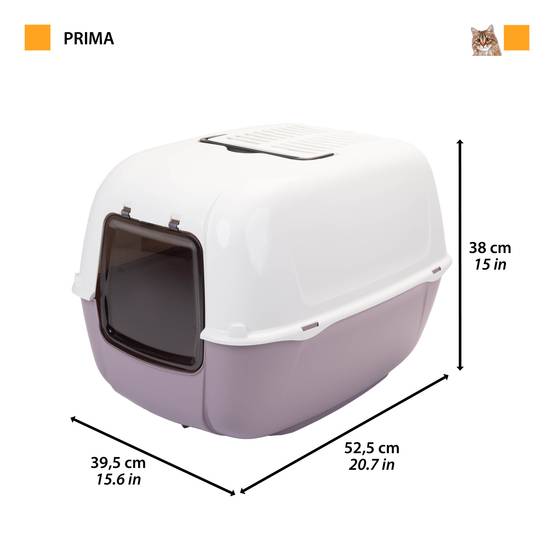 Ferplast - Ferplast Bac Litiere pour Chat, Maison de toilette pour Chat, 2 filtres à charbon actif anti-odeur inclus, Porte battante obscurcie, 39,5 x 52,5 x h - Image 2