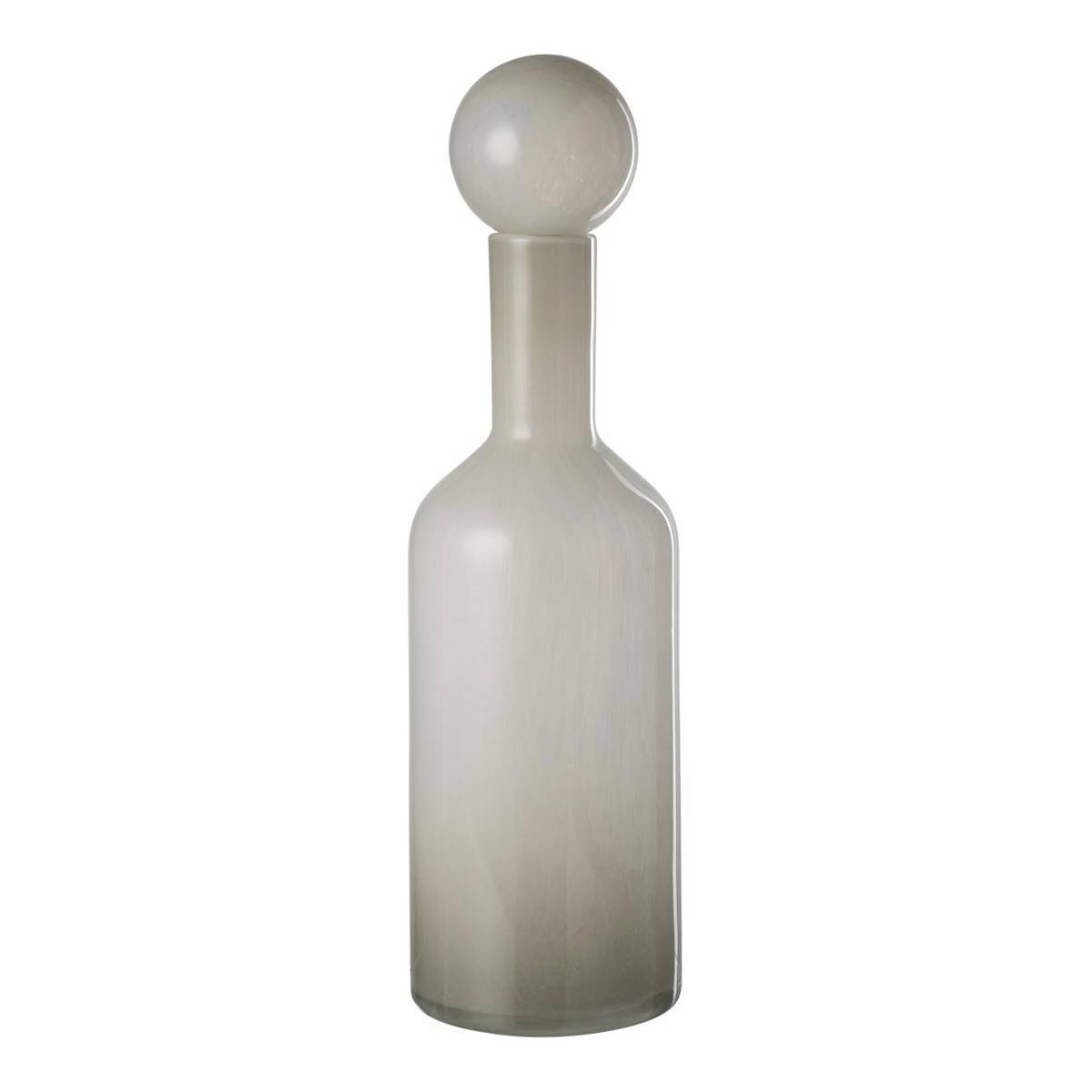 Vase Bouteille Bouchon en Verre "Doyle" 46cm Gris - Image 1
