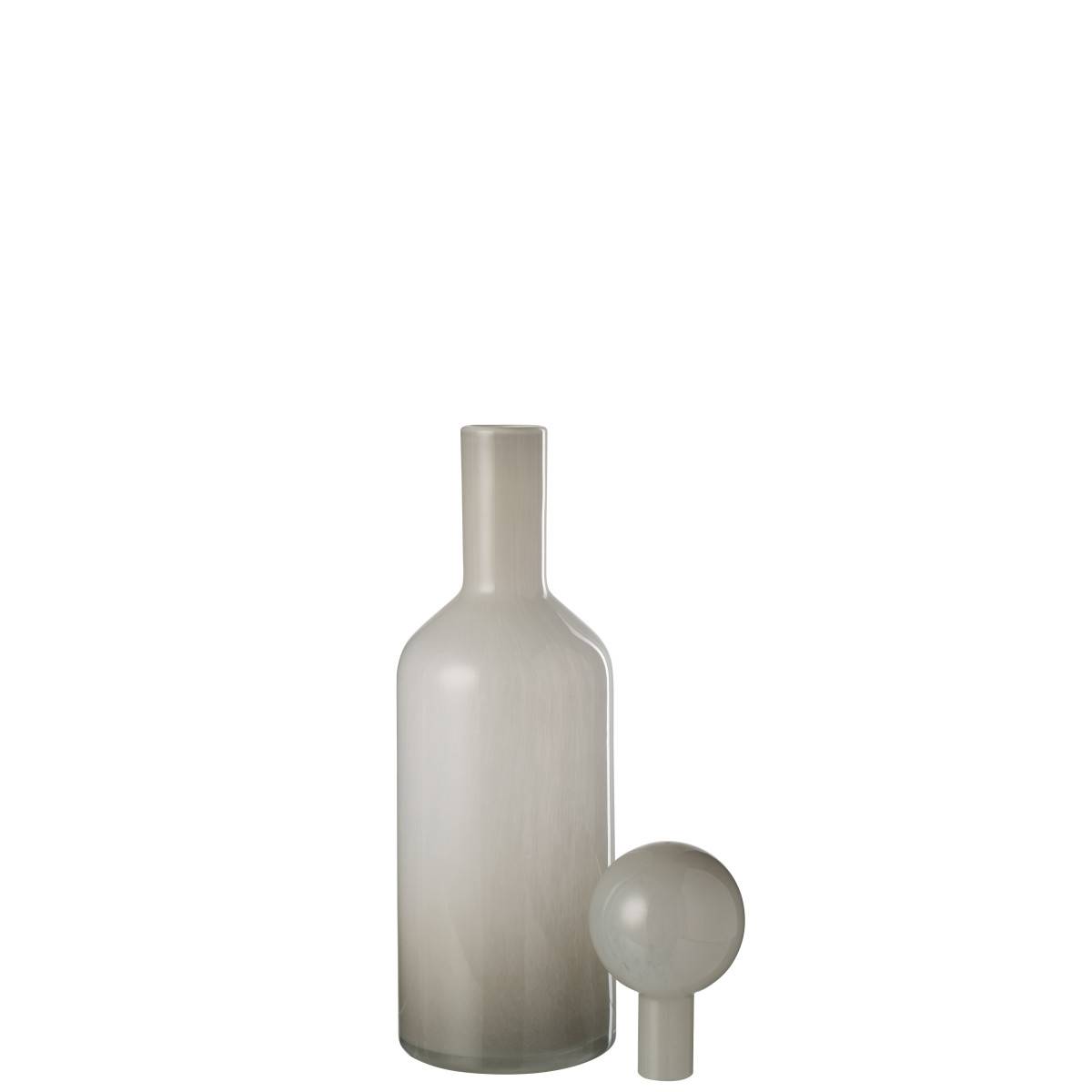 Vase Bouteille Bouchon en Verre "Doyle" 46cm Gris - Image 2