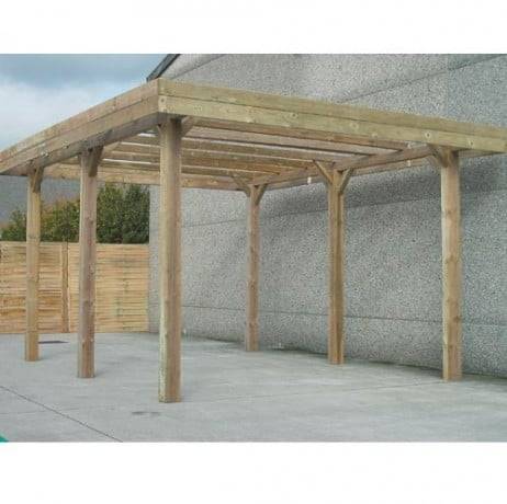 Carport base 5x5 H 4m, Ancrage Aucun, Panneaux de toit Pvc - Imagen 1