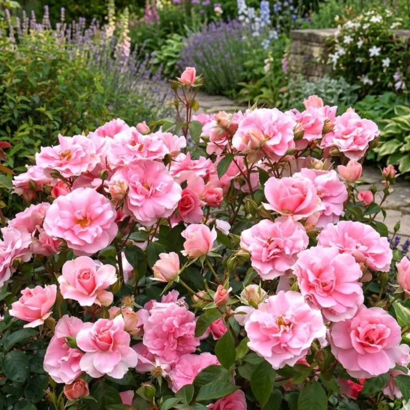 Rosier à grandes fleurs Ville de Saumur® à fleurs Rose - feuillage Caduc - Pot de 3L - 20/40 cm-  hauteur à maturité De 0,50 m à 1,00 m - Image 2