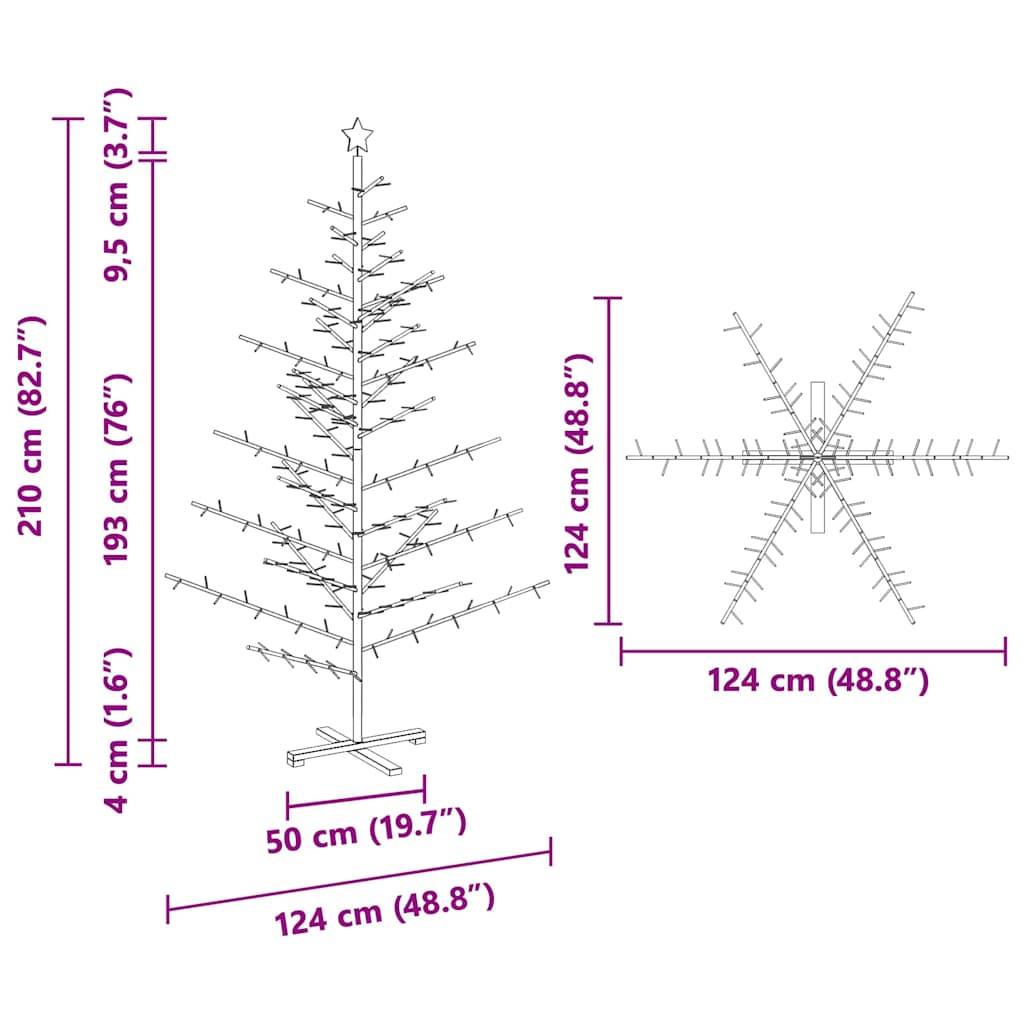 Vidaxl - Arbre de Noël en bois Marron 210 cm Bois massif en pin vidaXL 42018063 - Image 3