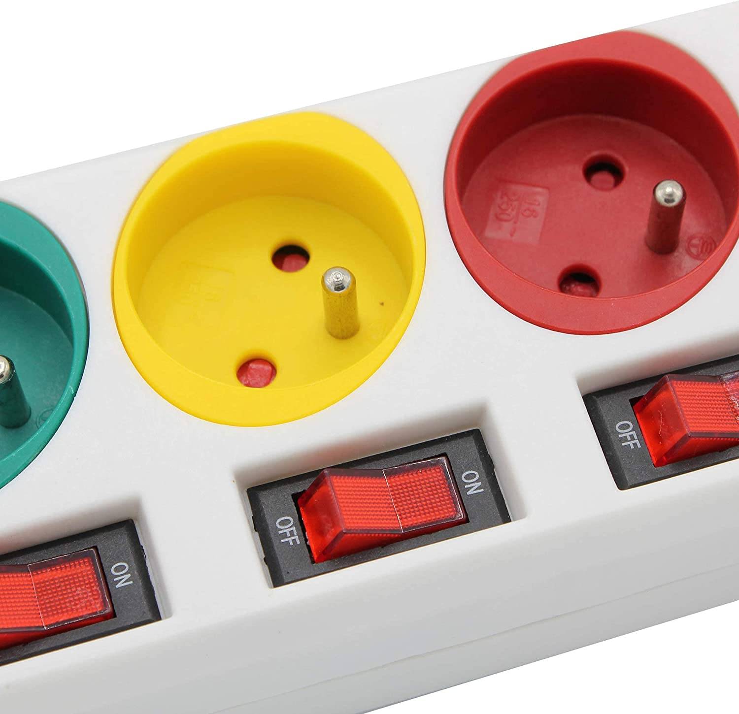 Fishtec - Multiprise Trio Color 3 Prises FISHTEC Interrupteurs USB 2A Câble 180 cm - Image 4