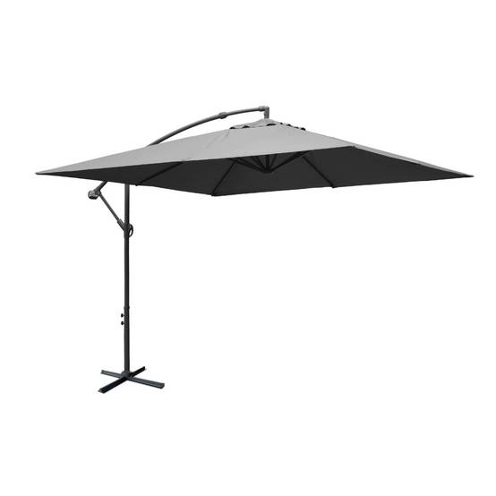 Parasol déporté carré 3x3m - Hardelot 3x3m - Gris - Manivelle anti-retour | Toile déperlante | Facile à utiliser | sweeek - Image 2