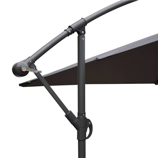 Parasol déporté carré 3x3m - Hardelot 3x3m - Gris - Manivelle anti-retour | Toile déperlante | Facile à utiliser | sweeek - Image 5