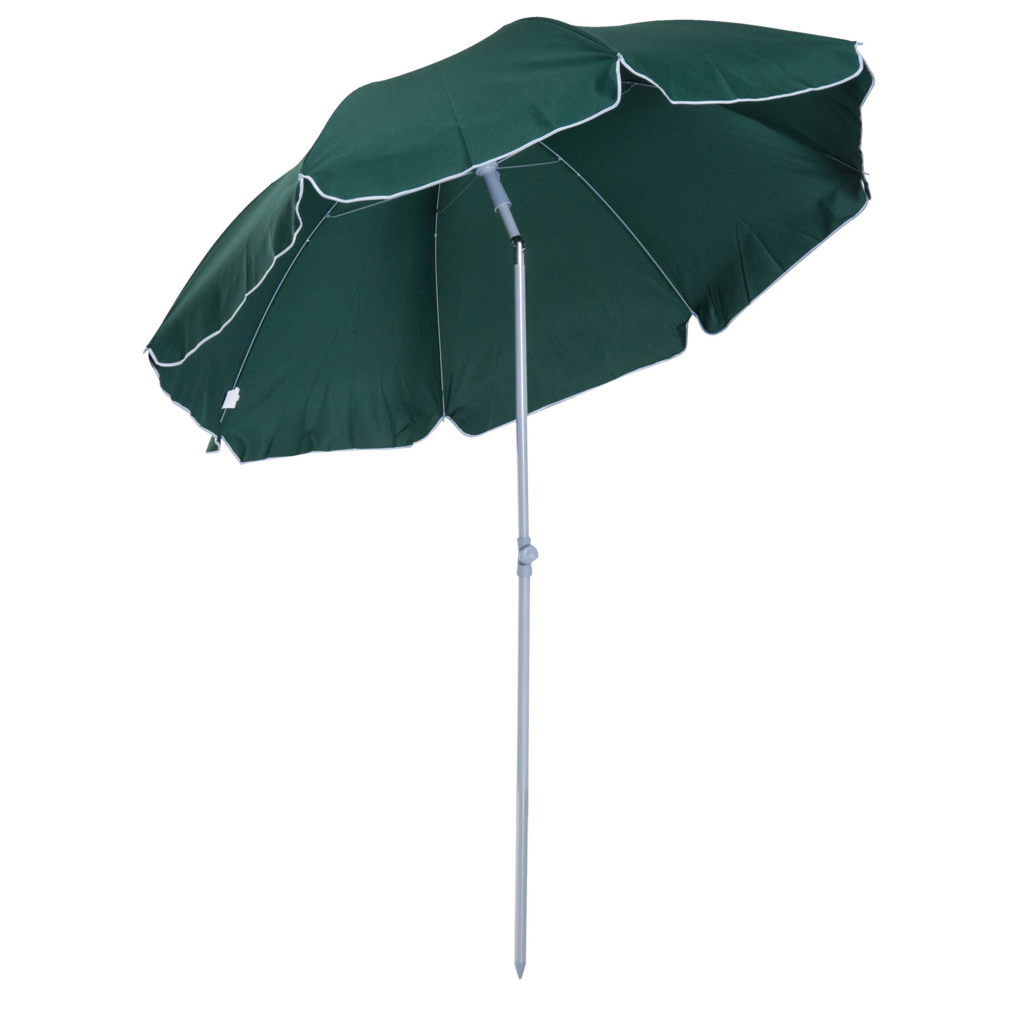 Parasol inclinable octogonal de jardin Ø 2 m métal polyester vert fr338 - Image 1