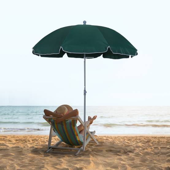 Parasol inclinable octogonal de jardin Ø 2 m métal polyester vert fr338 - Image 3