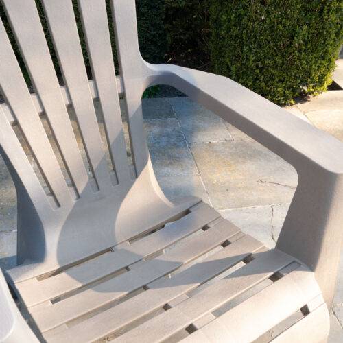 Wilsa Garden - Fauteuil Adirondack de Jardin en Résine Empilable Taupe - Imagen 7