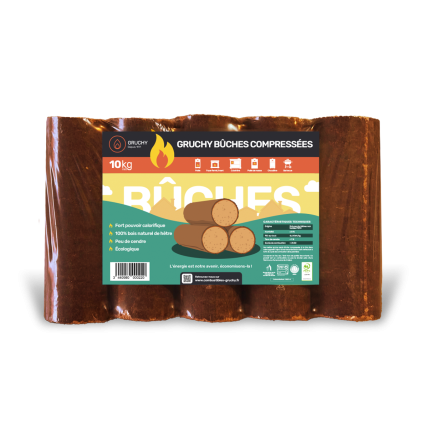 Palette de bûches densifiées -104 paquets de 10kg - 100% HÊTRE - Gruchy - Image 2
