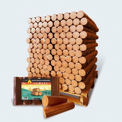 Palette de bûches densifiées -104 paquets de 10kg - 100% HÊTRE - Gruchy