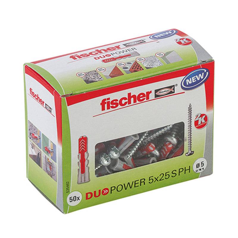 Fischer - Boîte de 50 chevilles bi-matière FISCHER Duopower PH avec vis - taille Ø 6 x 30mm - FISCHER - Imagen 1