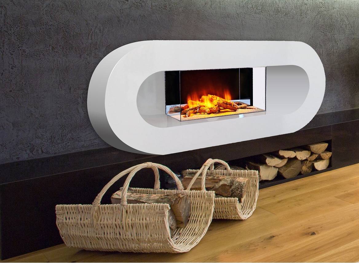 Cheminée électrique Murale Ovalia 110 cm Effet Flammes LED Chemin'Arte - Imagen 2
