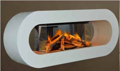 Cheminée électrique Murale Ovalia 110 cm Effet Flammes LED Chemin'Arte - Imagen 3