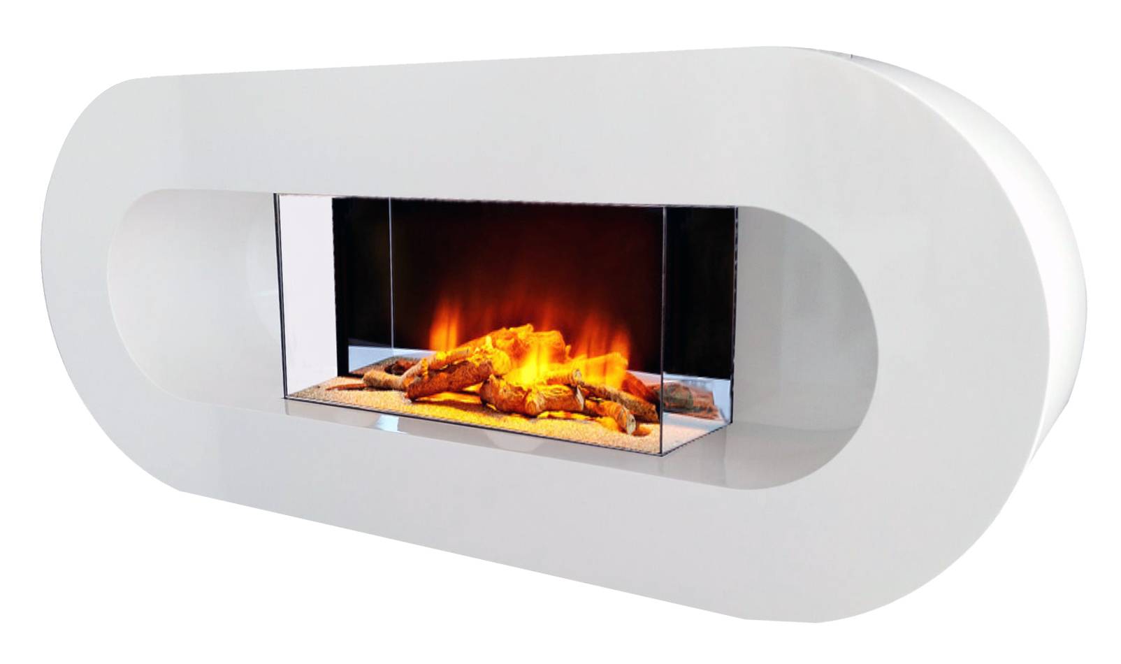 Cheminée électrique Murale Ovalia 110 cm Effet Flammes LED Chemin'Arte - Imagen 1