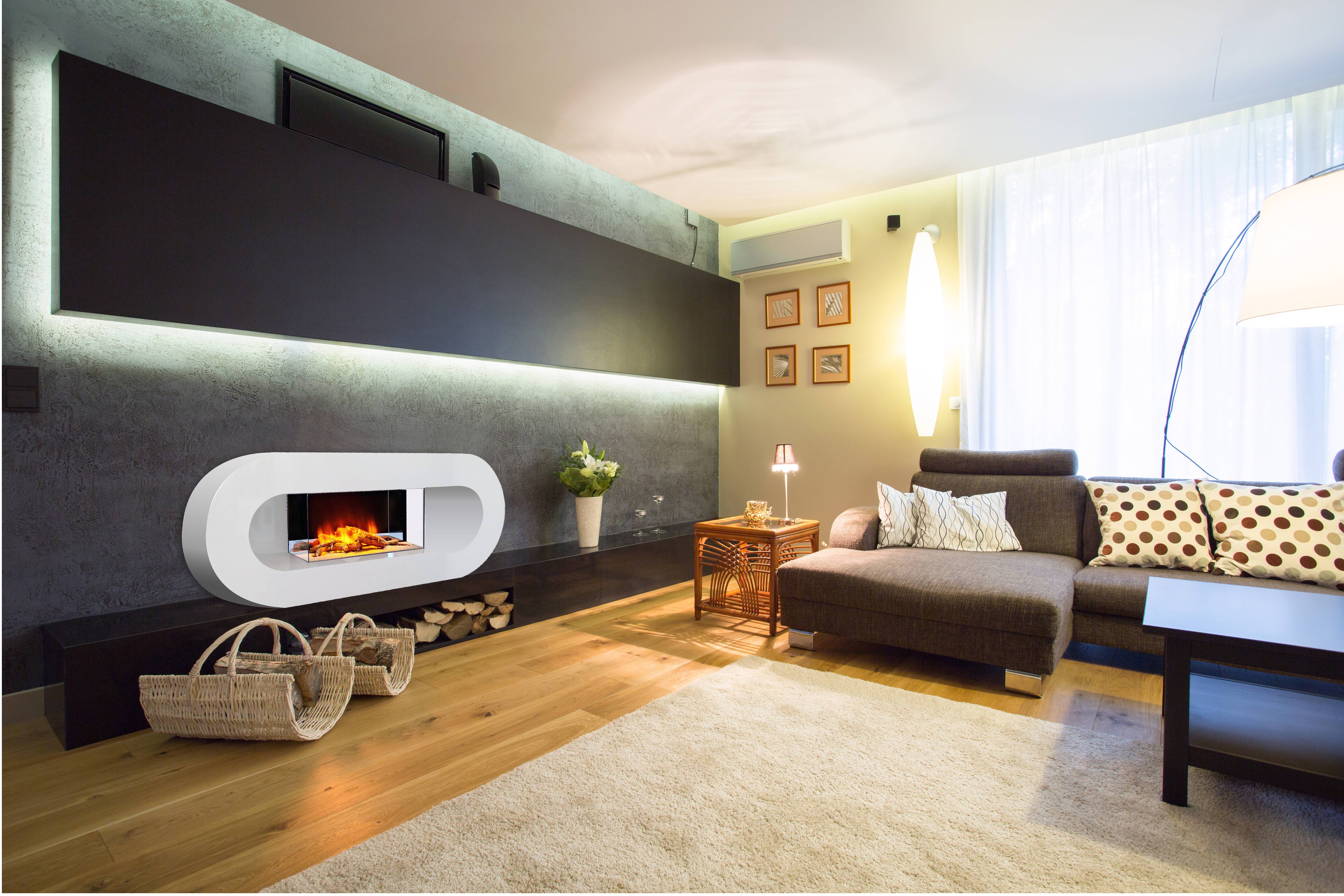 Cheminée électrique Murale Ovalia 110 cm Effet Flammes LED Chemin'Arte - Imagen 4