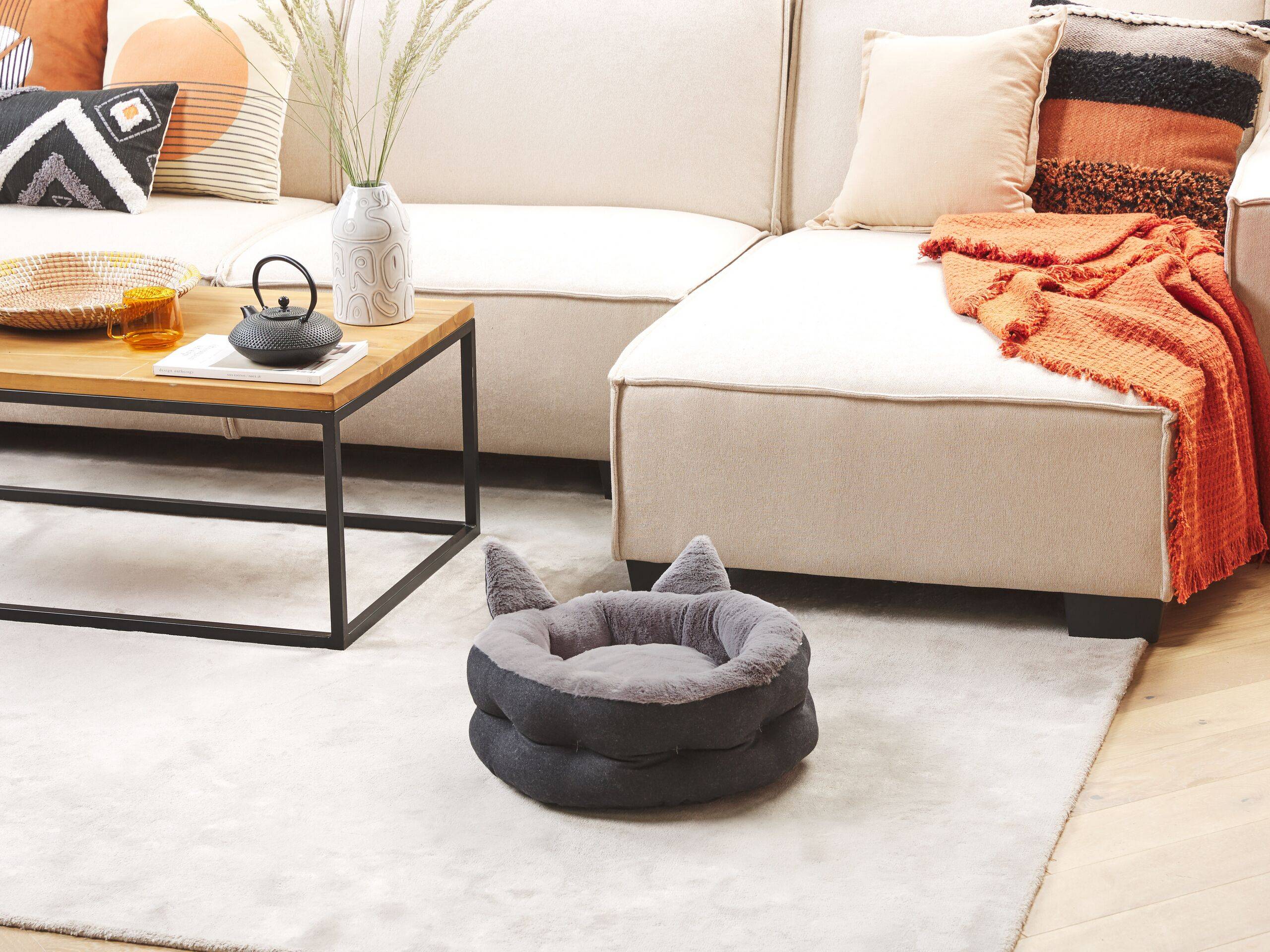 Beliani - Lit pour animal Tissu Gris KEPEZ - 45x45x15- Beliani - Image 1
