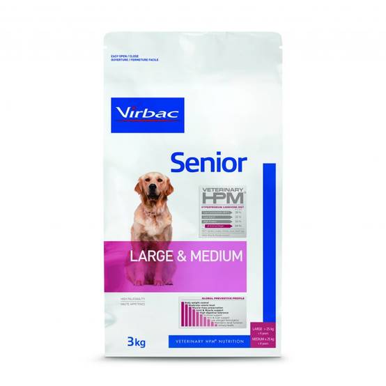 CROQUETTES CHIEN VETERINARY HPM DOG SENIOR LARGE & MEDIUM - VIRBAC 12 kg - Image 1