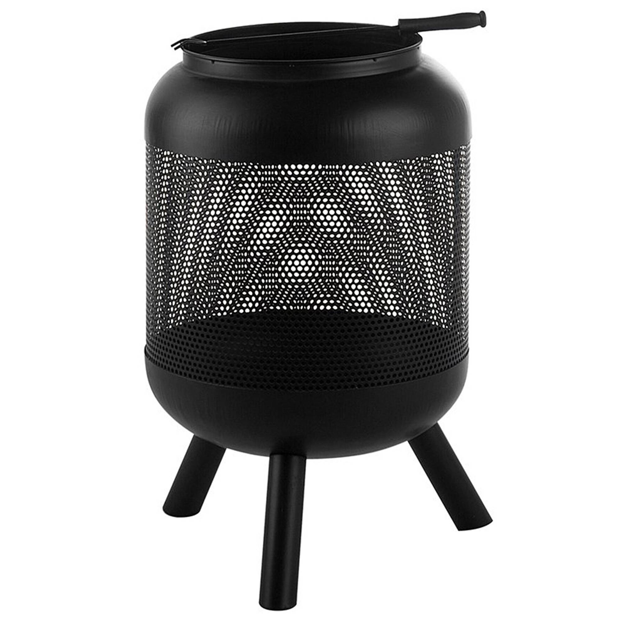 Beliani - Braséro de Jardin en Acier de Forme Cylindrique Diamètre 45 cm avec Tisonnier et au Design Traditionnel Beliani - Imagen 1