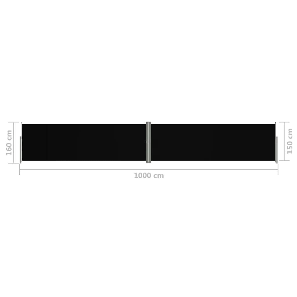 Helloshop26 - Auvent latéral rétractable 160 x 1000 cm noir - Imagen 6