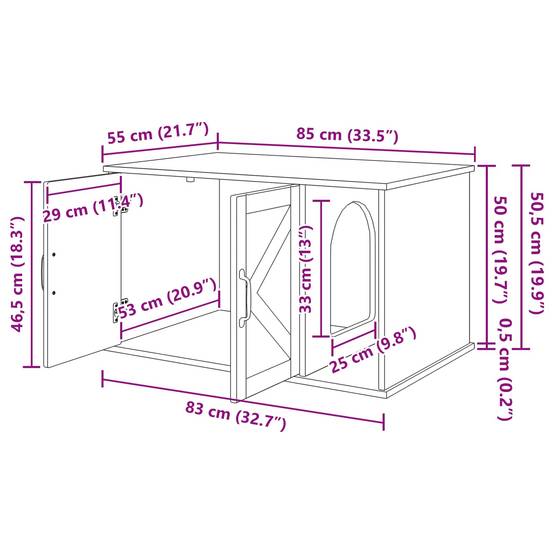 ComfortXL - Maison Chat Bois Ancien Bois Ingénierie Niche Rétro 85x55cm - ComfortXL Outdoor Living - Image 6